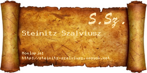 Steinitz Szalviusz névjegykártya